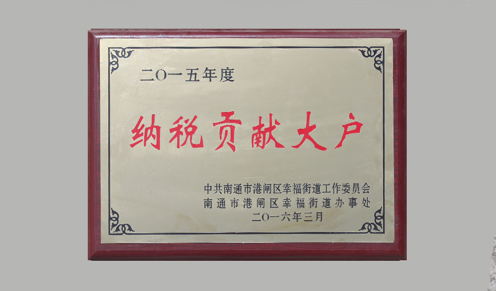 2015年度纳税贡献大户